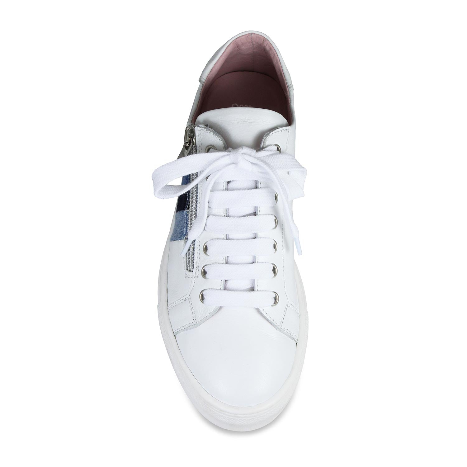 Sprint: White Leather & Multi Denim Shoes Sole Bliss