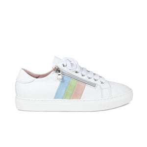 Sprint: White Leather & Multi Pastel Shoes Sole Bliss