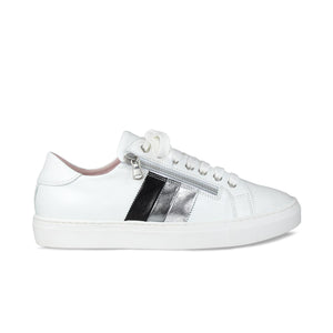 Sprint: White Leather & Metallic Shoes Sole Bliss
