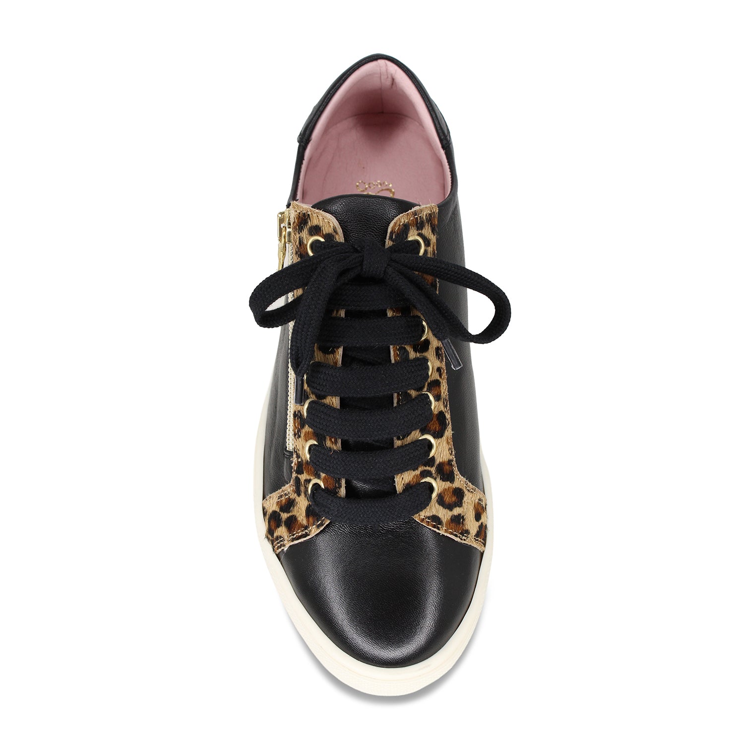 Sprint: Black Leather & Luxe Leopard Shoes Sole Bliss