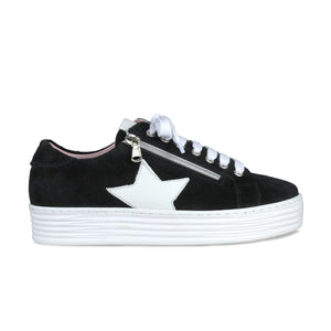 Star: Black Suede & White Leather Shoes Sole Bliss