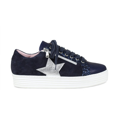 Star: Navy Leather & Suede