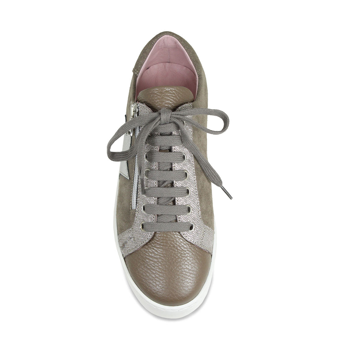 Star: Taupe Leather & Suede Shoes Sole Bliss