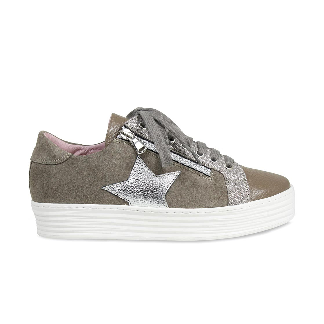 Star: Taupe Leather & Suede