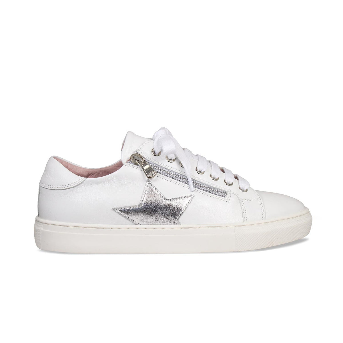Starlight: White Leather & Silver Shoes Sole Bliss