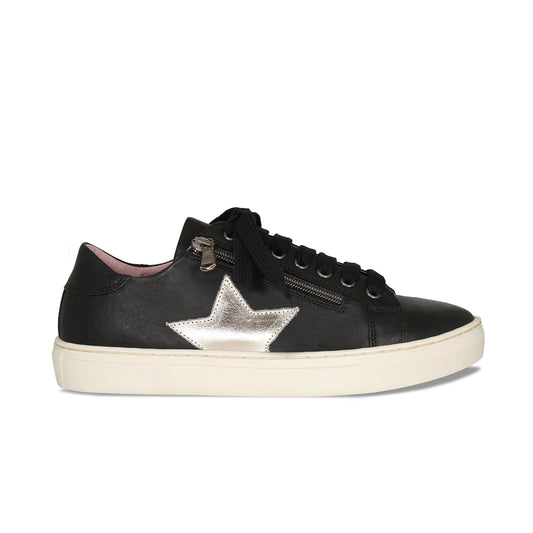 Starlight: Black Leather & Metallic Shoes Sole Bliss