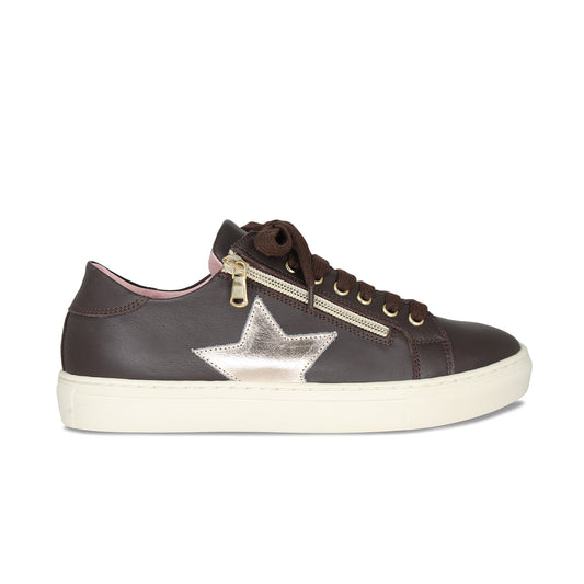 Starlight: Chocolate Brown Leather & Metallic Shoes Sole Bliss
