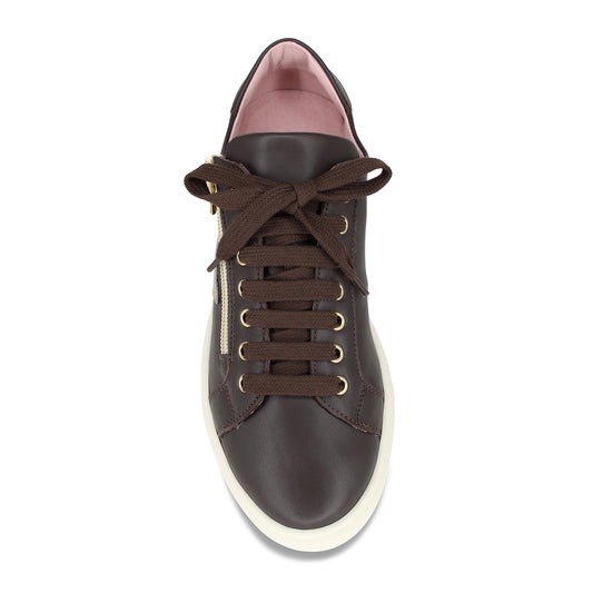 Starlight: Chocolate Brown Leather & Metallic Shoes Sole Bliss