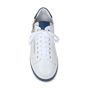 MEN'S Statement: White Leather & Navy Shoes Sole Bliss