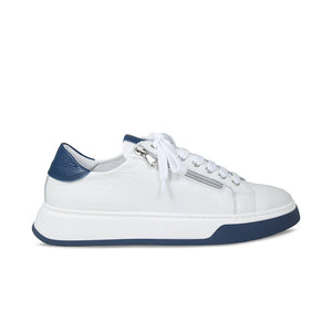 MEN'S Statement: White Leather & Navy Shoes Sole Bliss