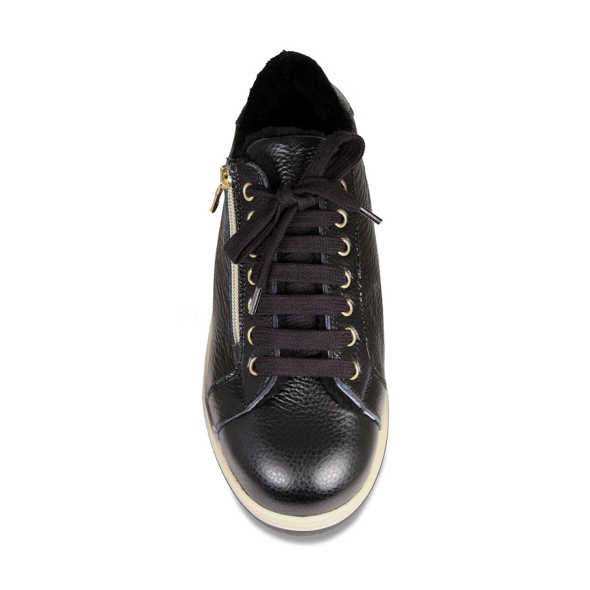 Summit: Black Leather & Shearling Shoes Sole Bliss