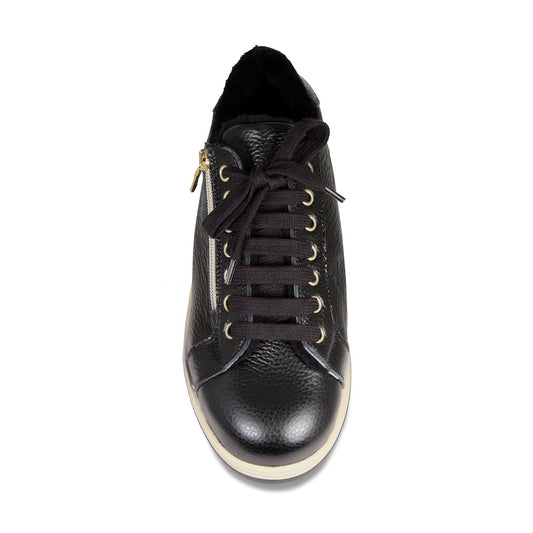 Summit: Black Leather & Shearling Shoes Sole Bliss