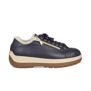Summit: Navy Leather & Shearling Shoes Sole Bliss