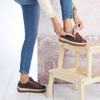 Summit: Plum Leather & Shearling Shoes Sole Bliss