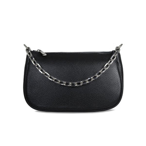 Swing: Black Leather & Silver Bags Sole Bliss