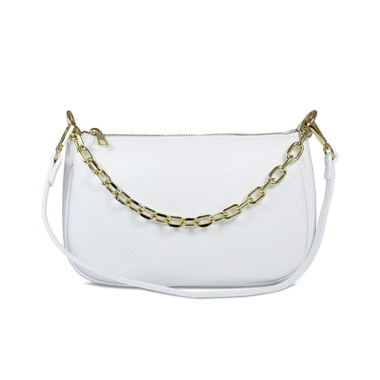 Swing: White Leather & Gold Bags Sole Bliss