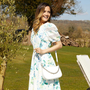 Swing: White Leather & Gold Bags Sole Bliss