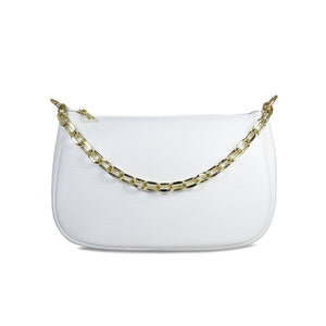 Swing: White Leather & Gold Bags Sole Bliss