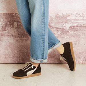 Swirl: Chocolate Brown Suede Shoes Sole Bliss