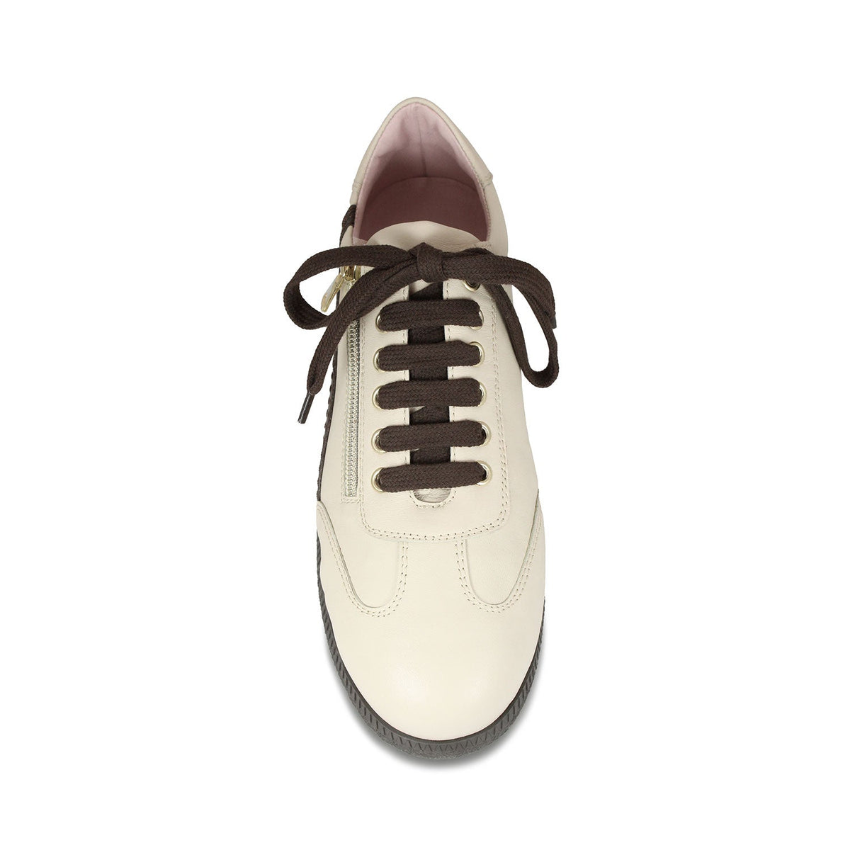 Swirl: Cream & Brown Leather Shoes Sole Bliss