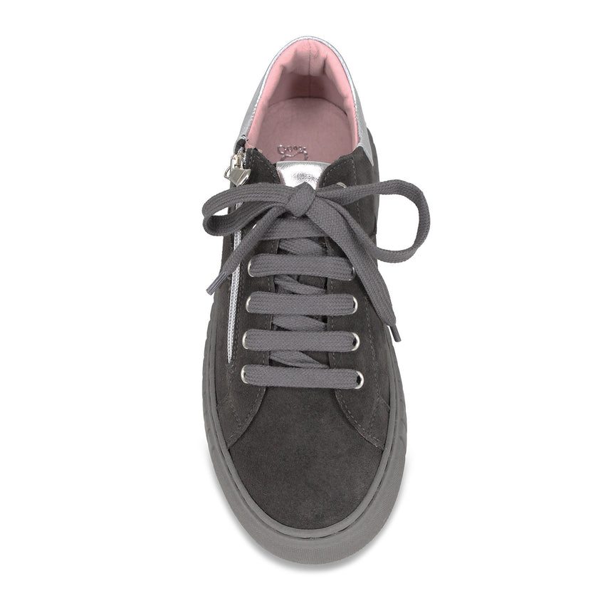 Tempo: Grey Suede & Silver Shoes Sole Bliss