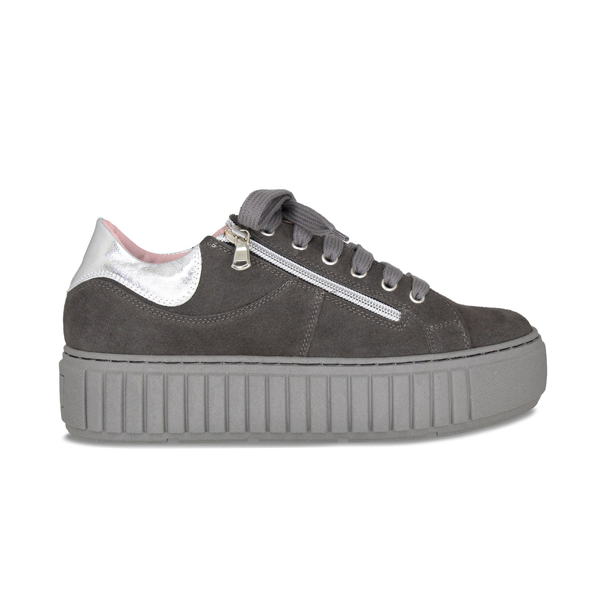 Tempo: Grey Suede & Silver Shoes Sole Bliss