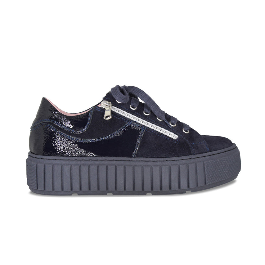 Tempo: Navy Suede & Patent Leather Shoes Sole Bliss