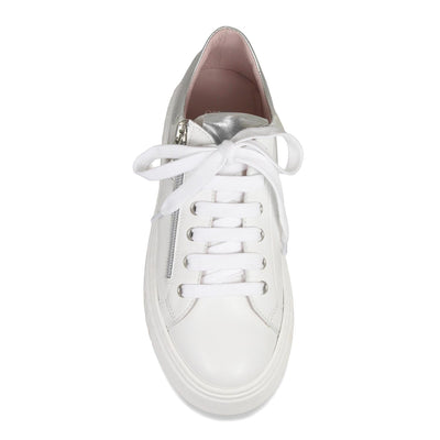 Tempo: White Leather & Silver Shoes Sole Bliss