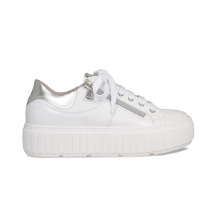 Tempo: White Leather & Silver Shoes Sole Bliss