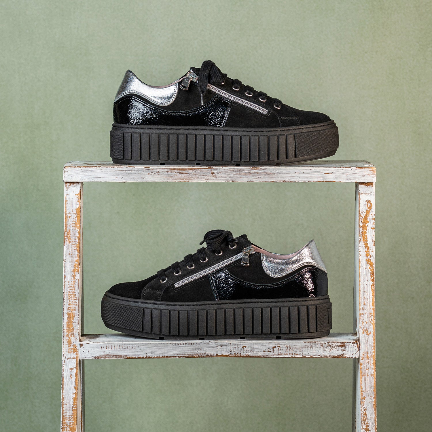 Tempo: Black Suede & Patent Leather Shoes Sole Bliss