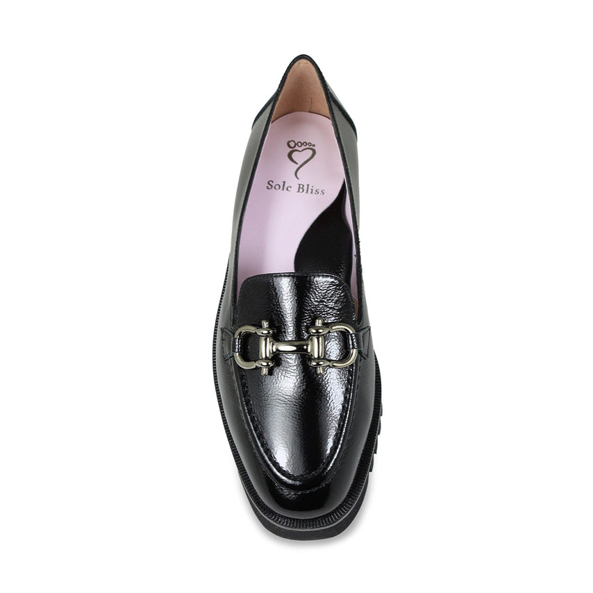 Terri: Black Patent Leather Shoes Sole Bliss