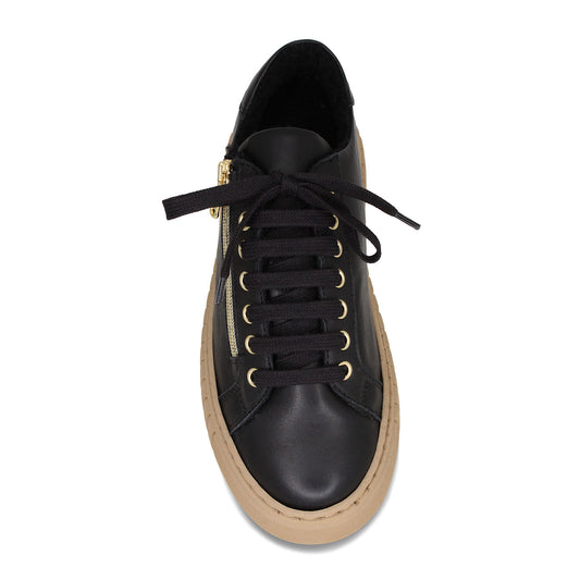 Track-Fur: Black Leather Shoes Sole Bliss