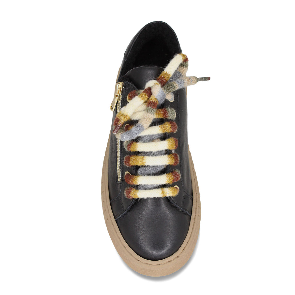 Track-Fur: Black Leather Shoes Sole Bliss