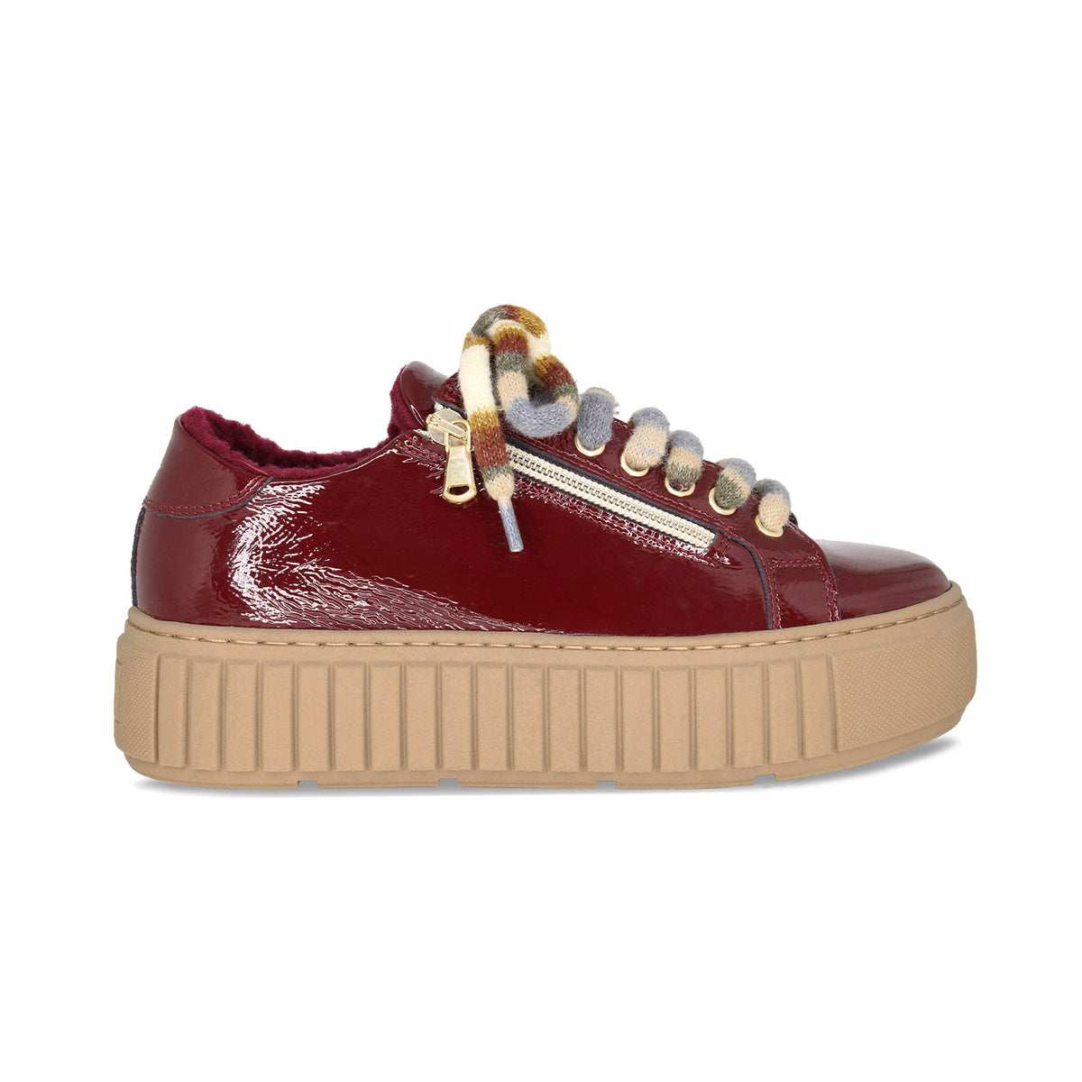 Track-Fur: Bordeau Patent Leather Shoes Sole Bliss