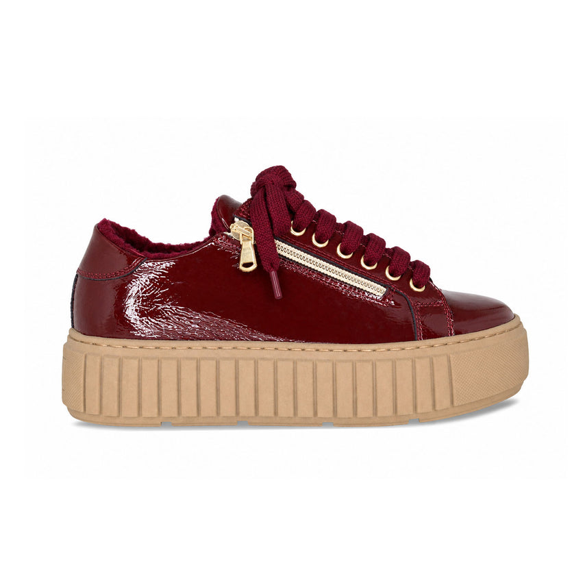 Track-Fur: Bordeau Patent Leather Shoes Sole Bliss