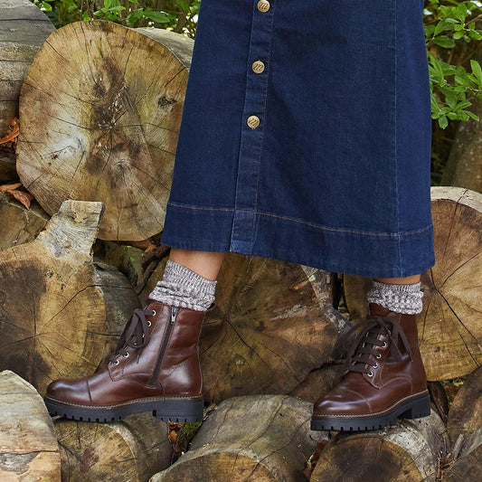 Tread: Chestnut Leather Boots Sole Bliss
