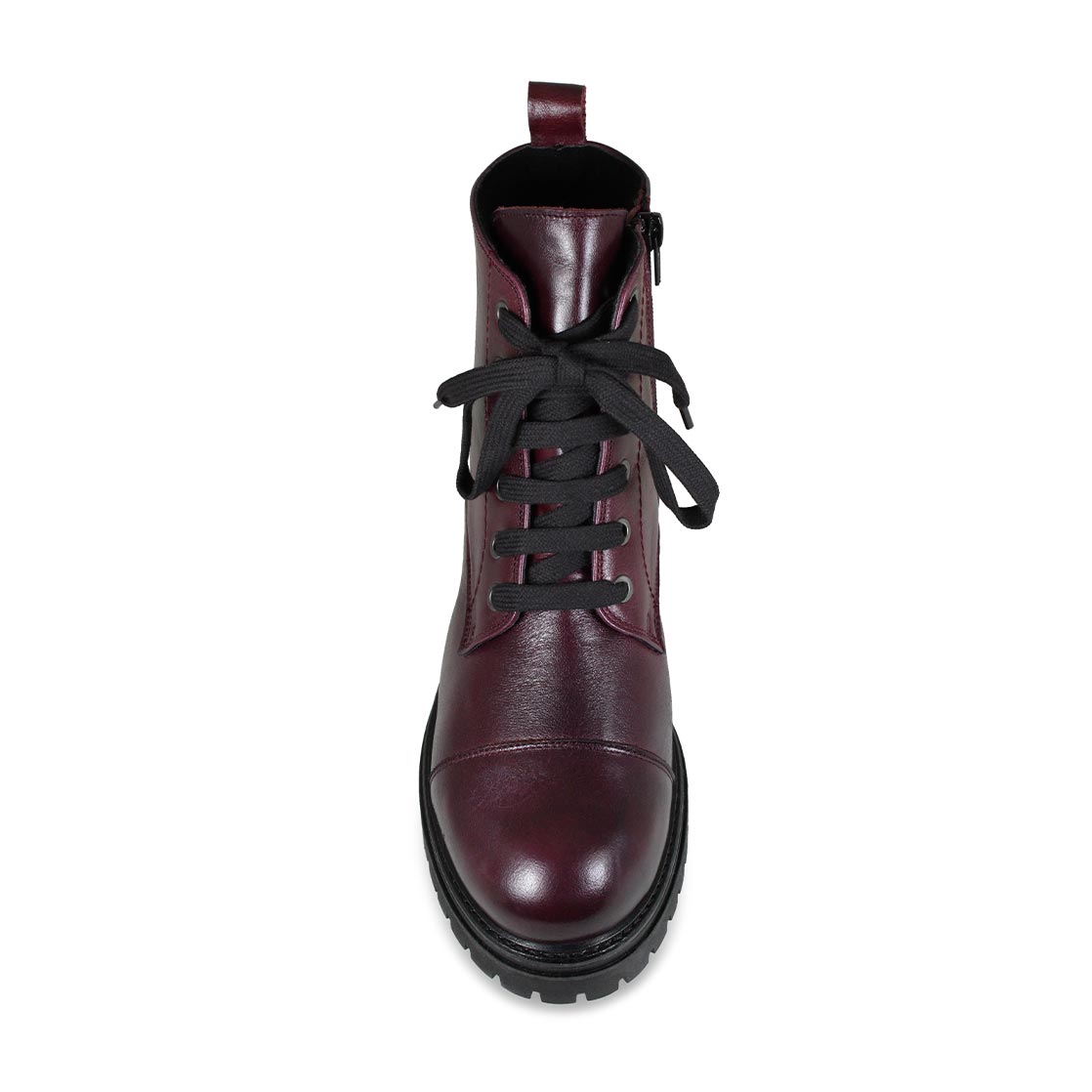 Tread: Plum Leather Boots Sole Bliss