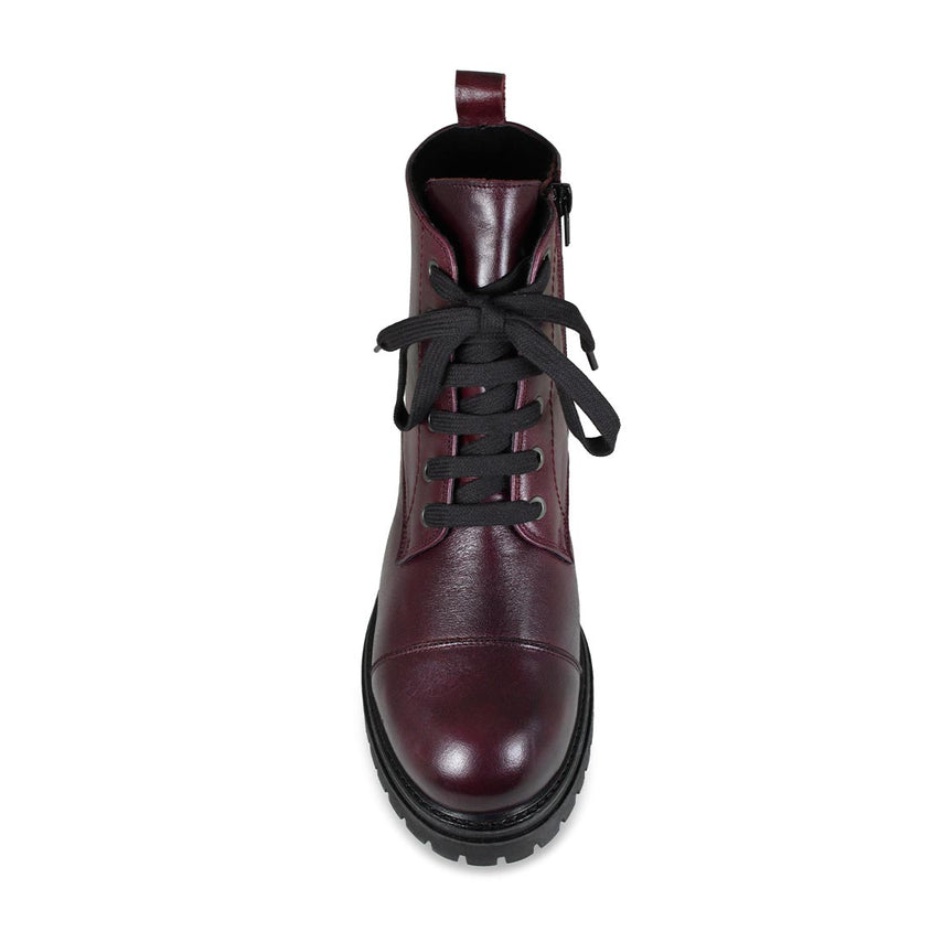 Tread: Plum Leather Boots Sole Bliss