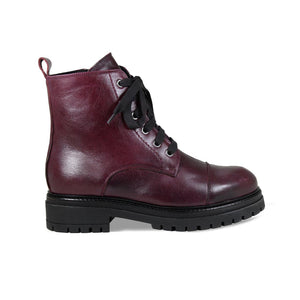 Tread: Plum Leather Boots Sole Bliss