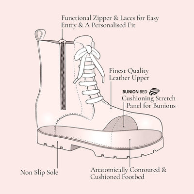 Tread: Black Leather Boots Sole Bliss