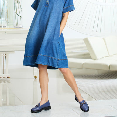 Treasure: Denim Leather Shoes Sole Bliss