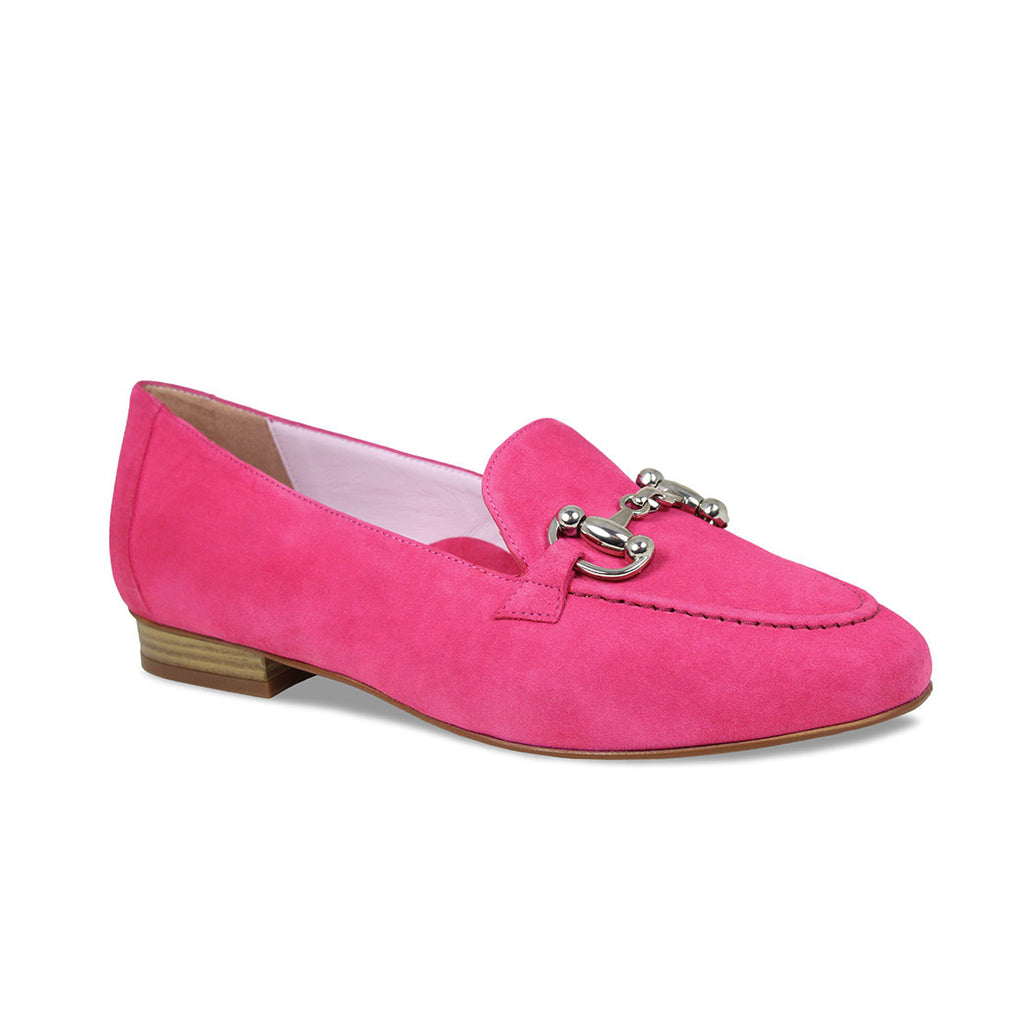 Trinity Fuchsia Suede Wide Loafers for Bunions Sole Bliss