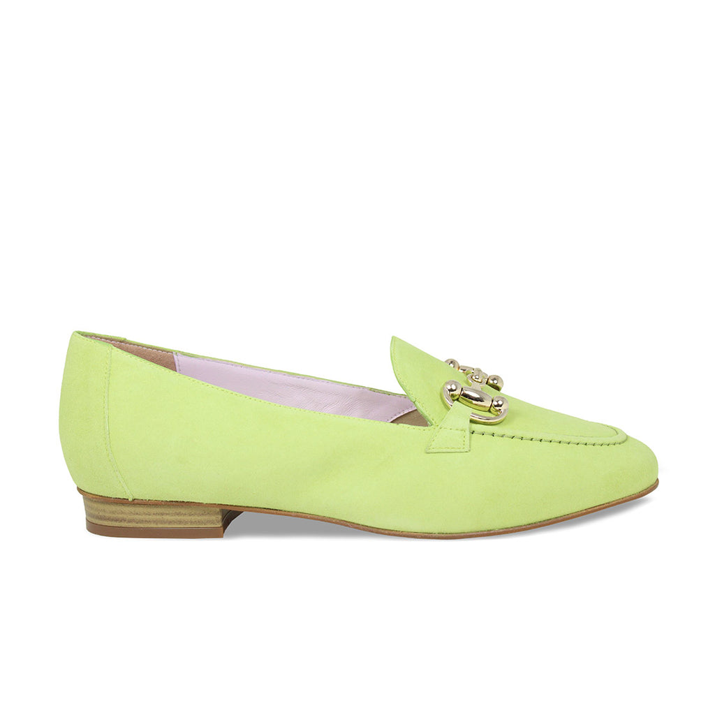 Trinity Lime Suede Colourful Loafers for Bunions Sole Bliss