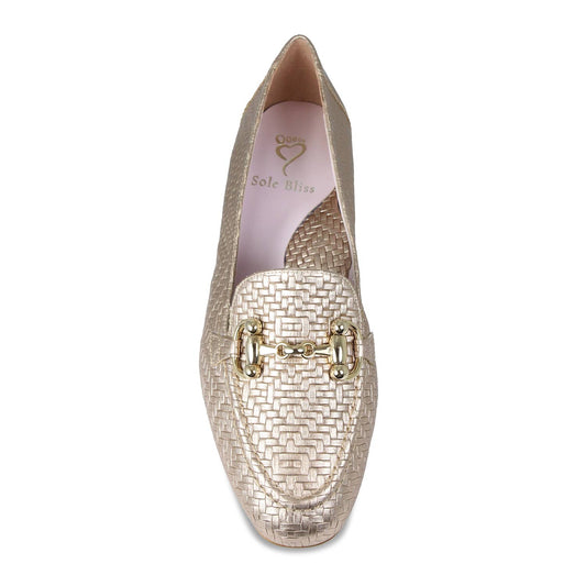 Trinity: Metallic Weave Leather Shoes Sole Bliss