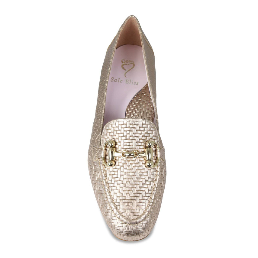 Trinity: Metallic Weave Leather Shoes Sole Bliss