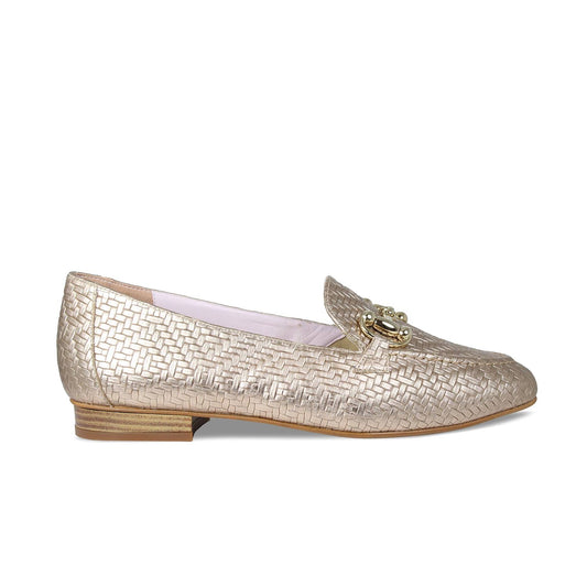 Trinity: Metallic Weave Leather Shoes Sole Bliss