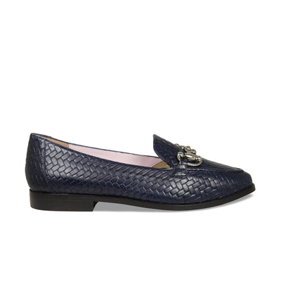 Triumph: Navy Weave Leather Shoes Sole Bliss
