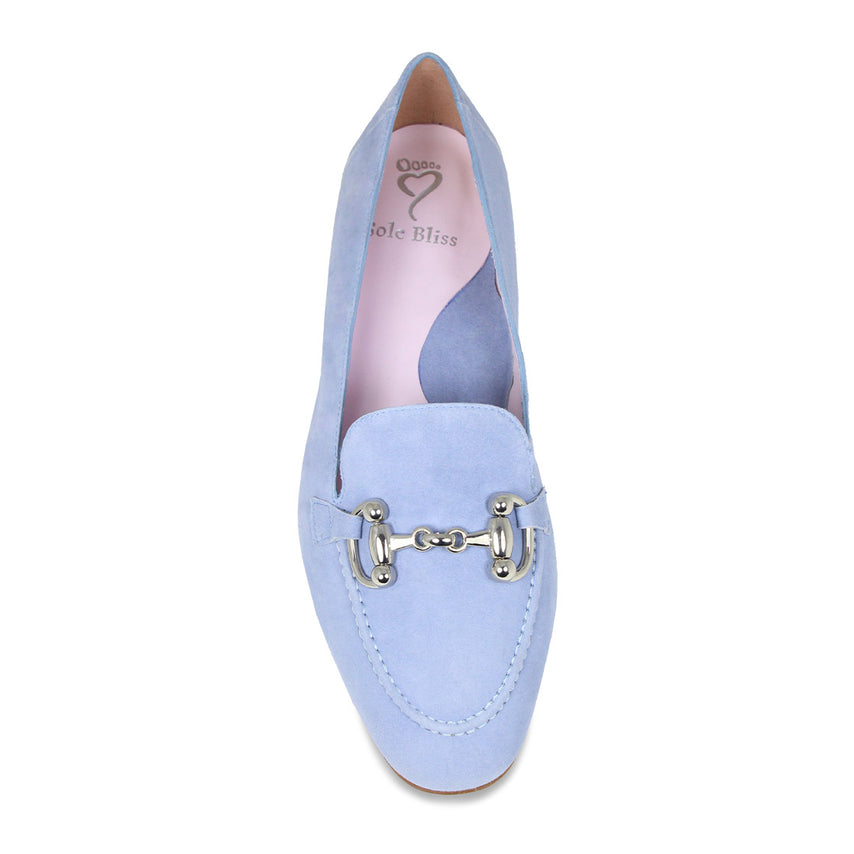 Trinity: Sky Blue Suede Shoes Sole Bliss