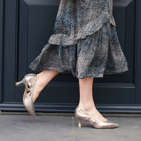 Camille: Metallic Suede Shoes Sole Bliss