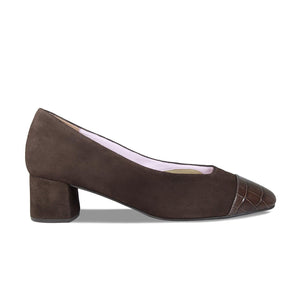 Valencia: Brown Suede & Croc Shoes Sole Bliss